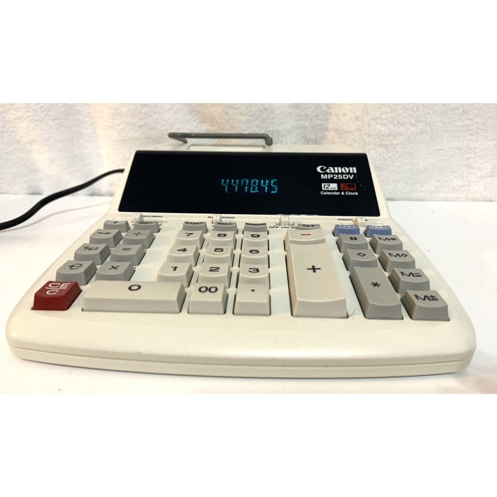 CANON MP25DV PRINTING CALCULATOR 2 COLOR PRINT  12 DIGITS CLOCK & CALENDAR